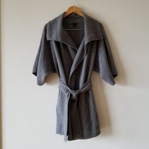 Ann Taylor Grey Wool Coat with Belt